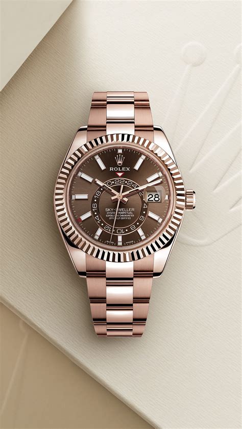 rolex sky-dweller 42mm chocolate dial 18k rose gold|Rolex Sky-Dweller gold.